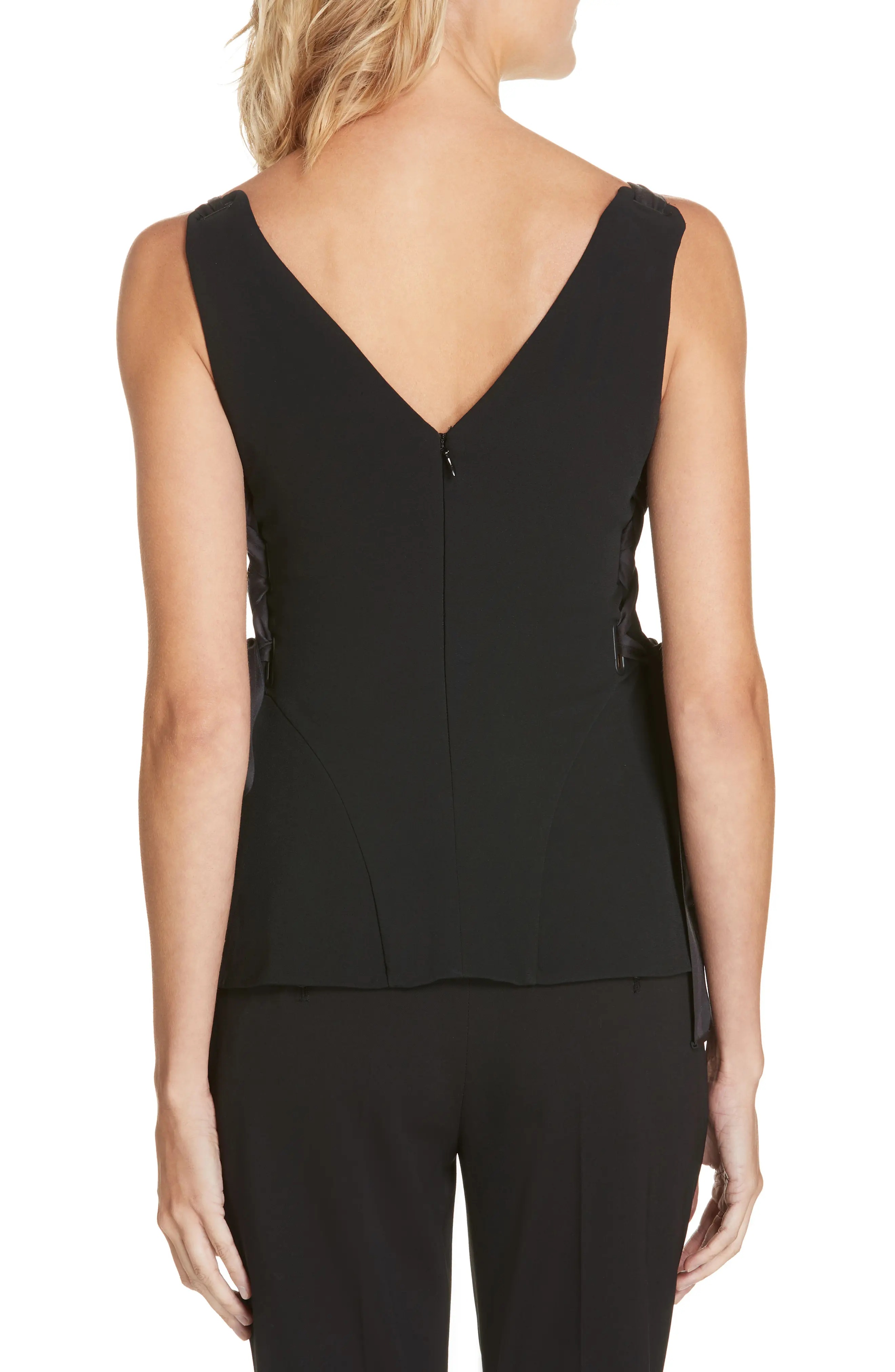 Jonathan Simkhai Lace-Up Side Crepe Top - 2