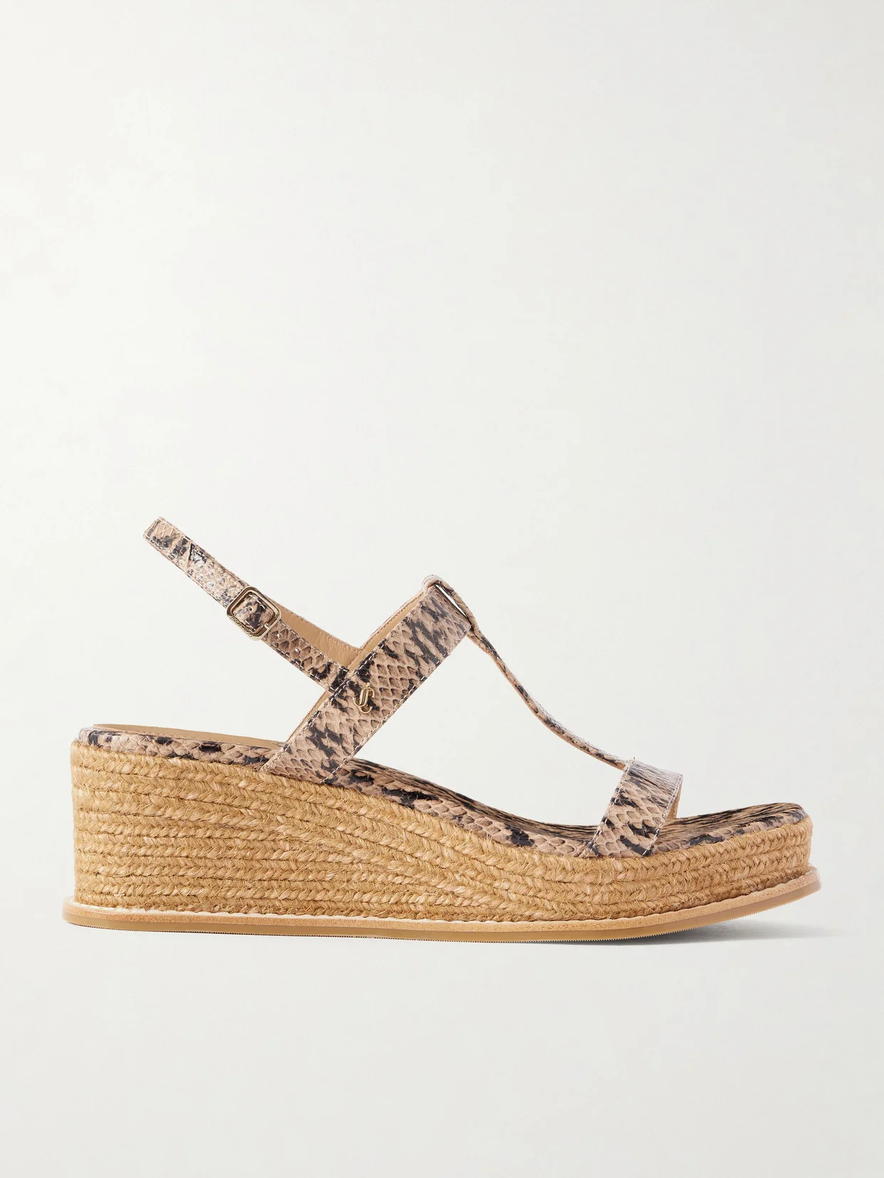 Theia 60 Snake-effect Leather Espadrilles Wedge Sandals - 1