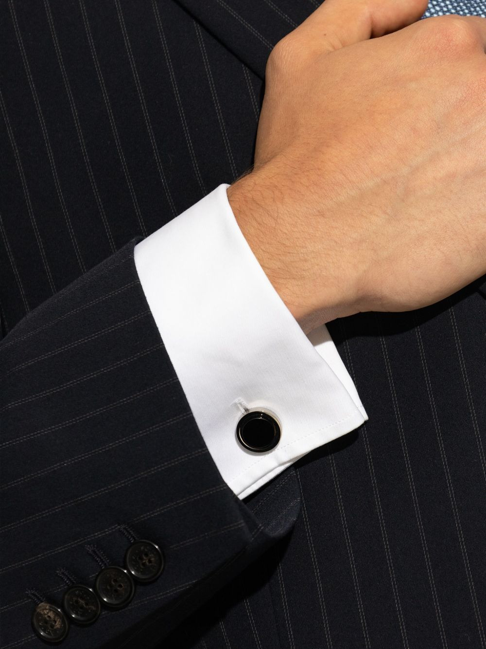 platinum-plated onyx cufflinks - 4