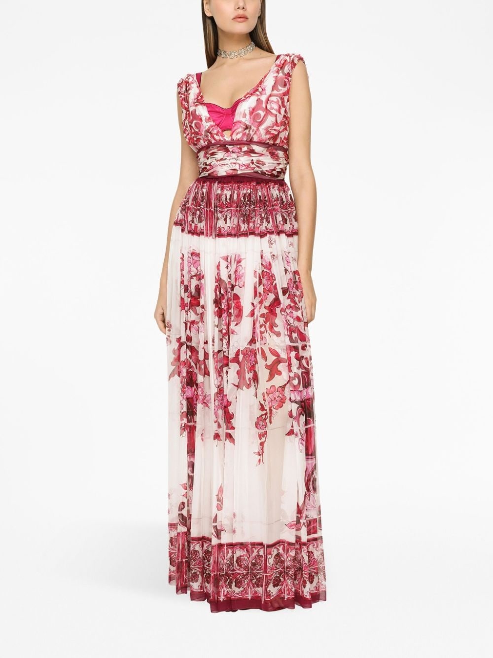 Majolica-print maxi dress - 2