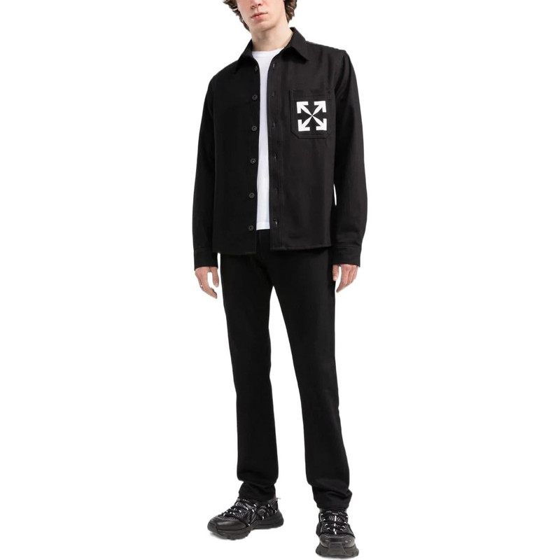 Off-White 오프 화이트 SS22 화살표 로고 패턴 데님 긴 소매 셔츠 검정 OMYD027C99DEN0021001 outlook