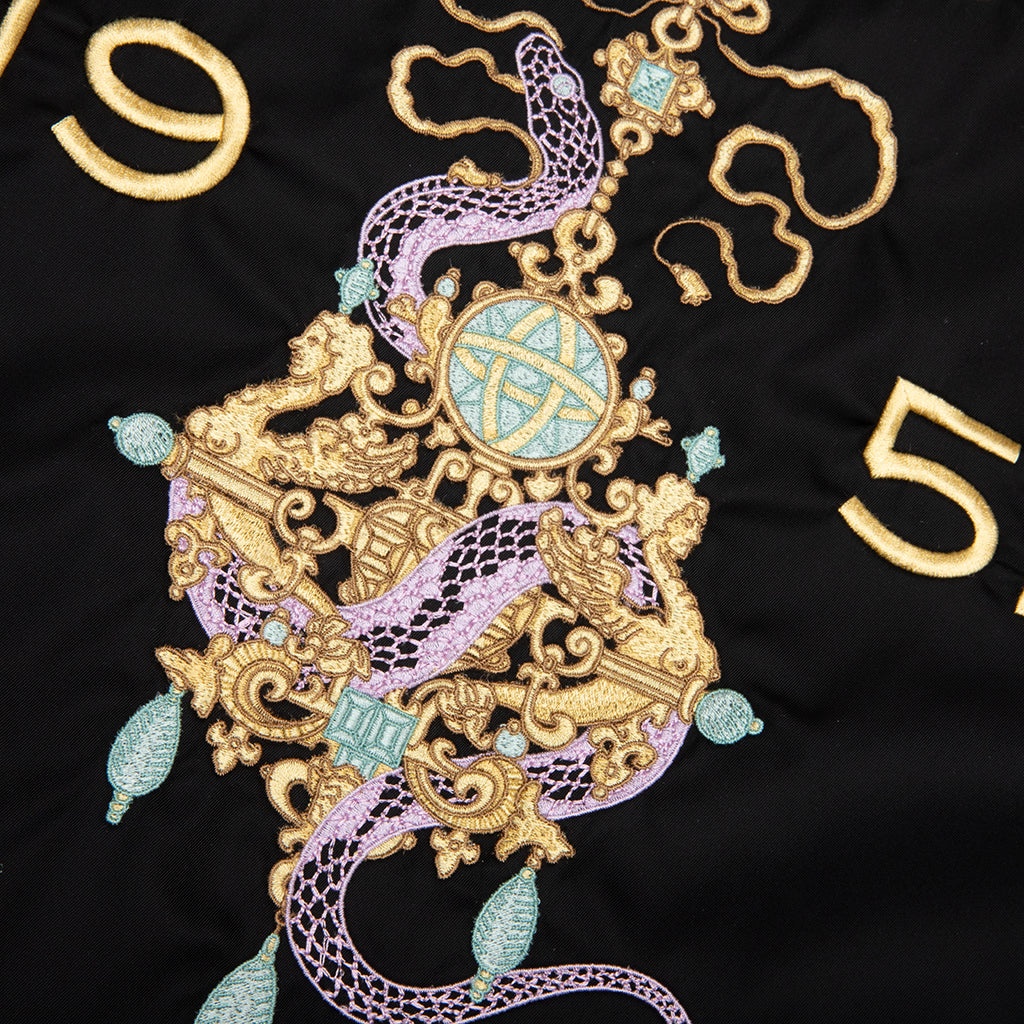 ZIPPED JACKET WITH CHANDELIER AND SNAKE EMBROIDERIES - BLACK - 6