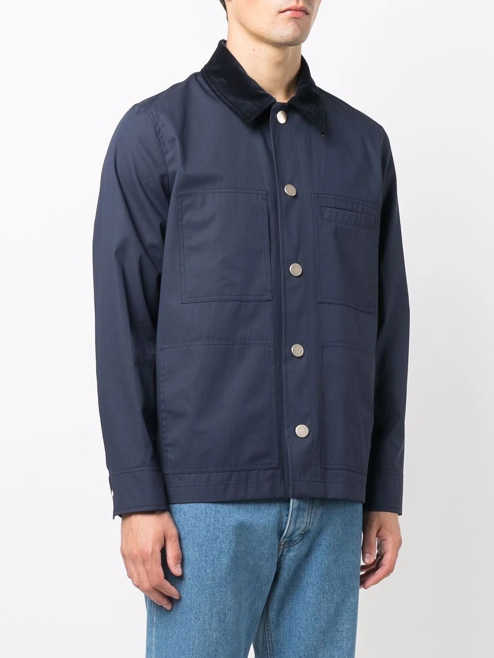 pocket-detail shirt jacket - 3