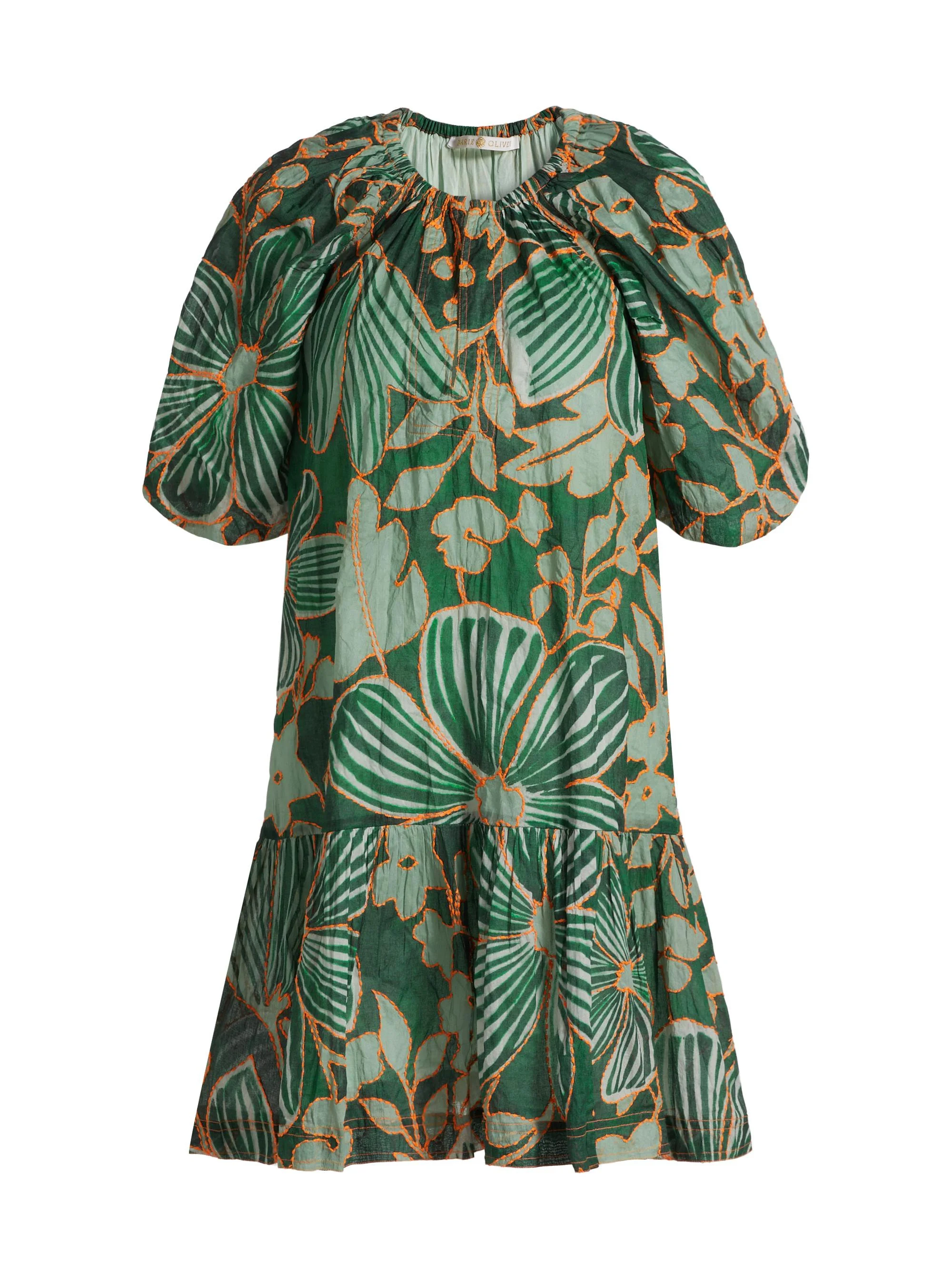 Women's Greta Floral Puff-Sleeve Minidress - Primavera - 1