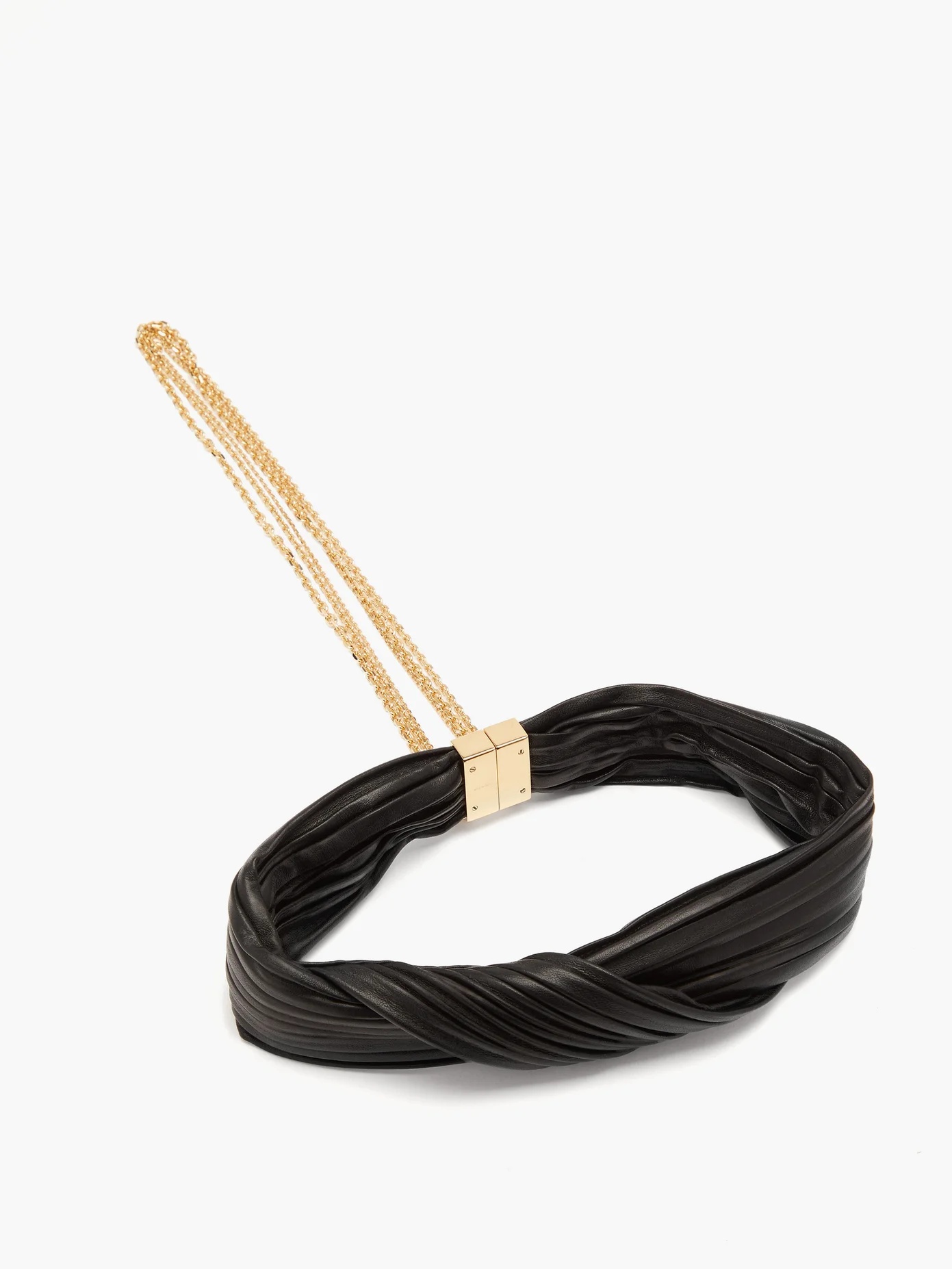 Pleated leather choker - 4