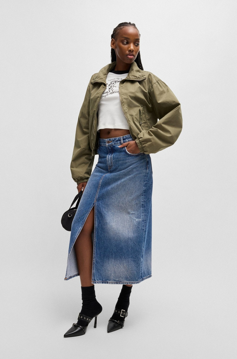 HUGO DENIM MIDI SKIRT WITH FRONT SLIT outlook