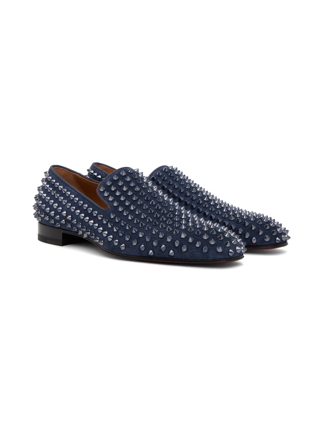 Navy Dandelion Spikes Loafers - 4