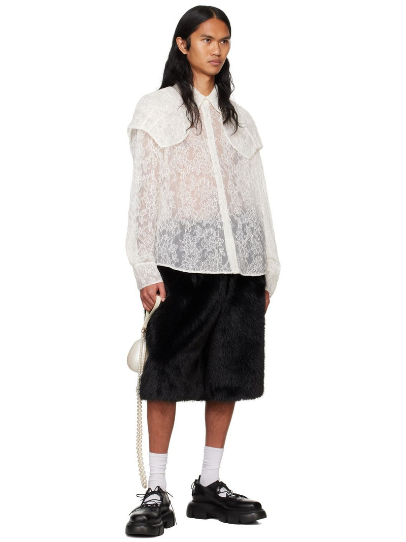 Simone Rocha Off-White Sheer Classic Fit Caps Shirt outlook