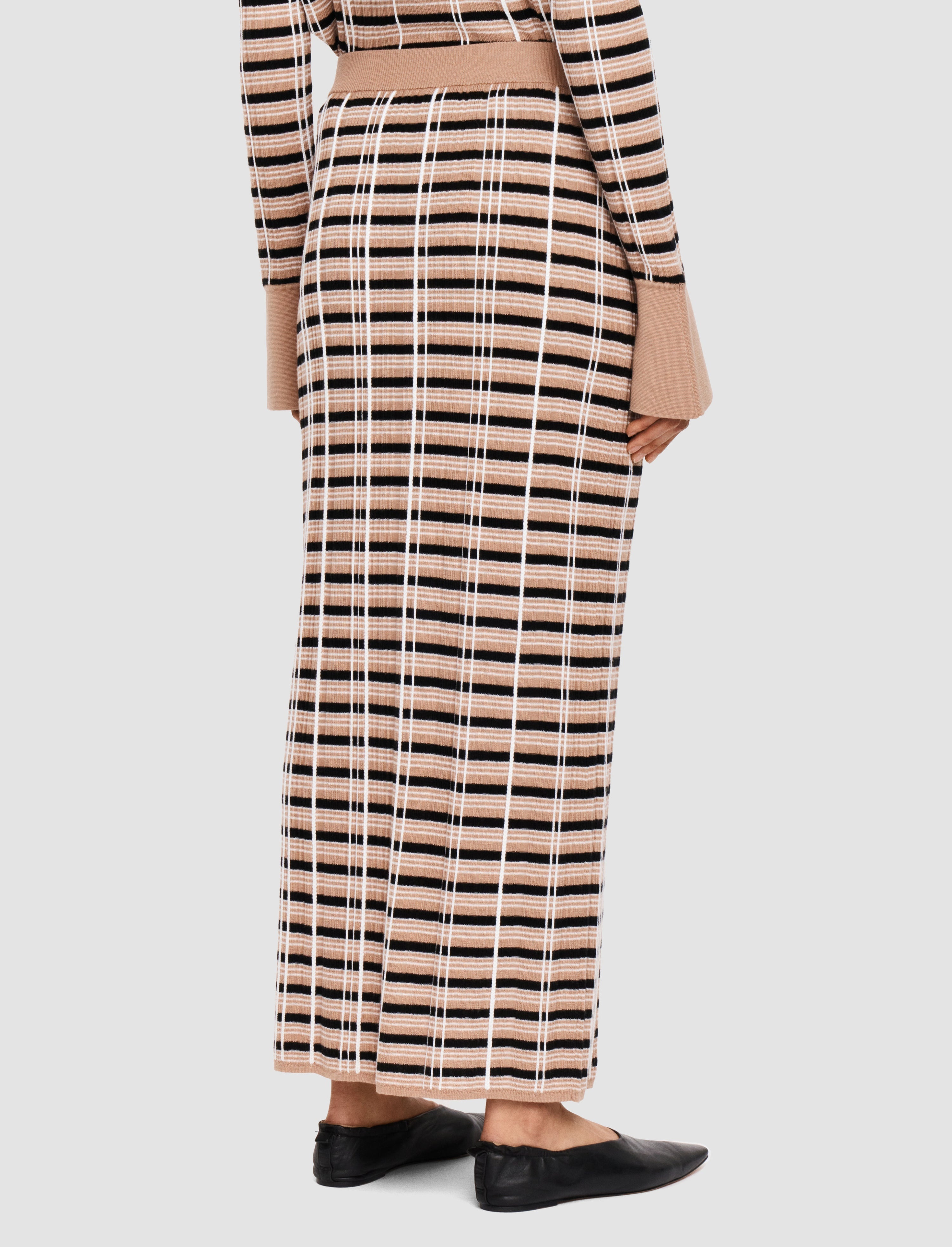 Check Wool & Silk Skirt - 3