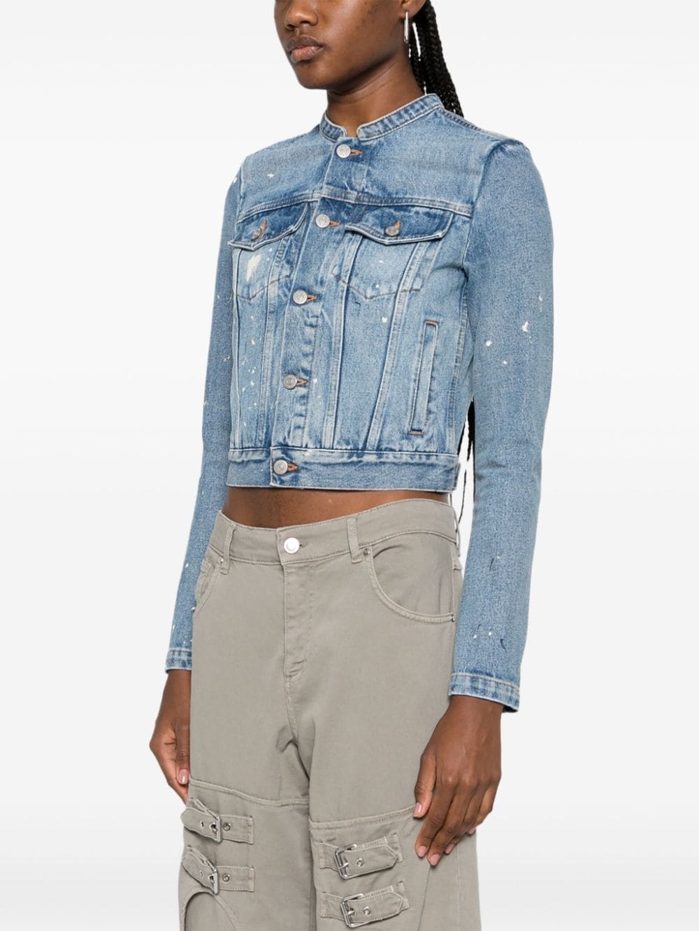 distressed denim jacket - 3
