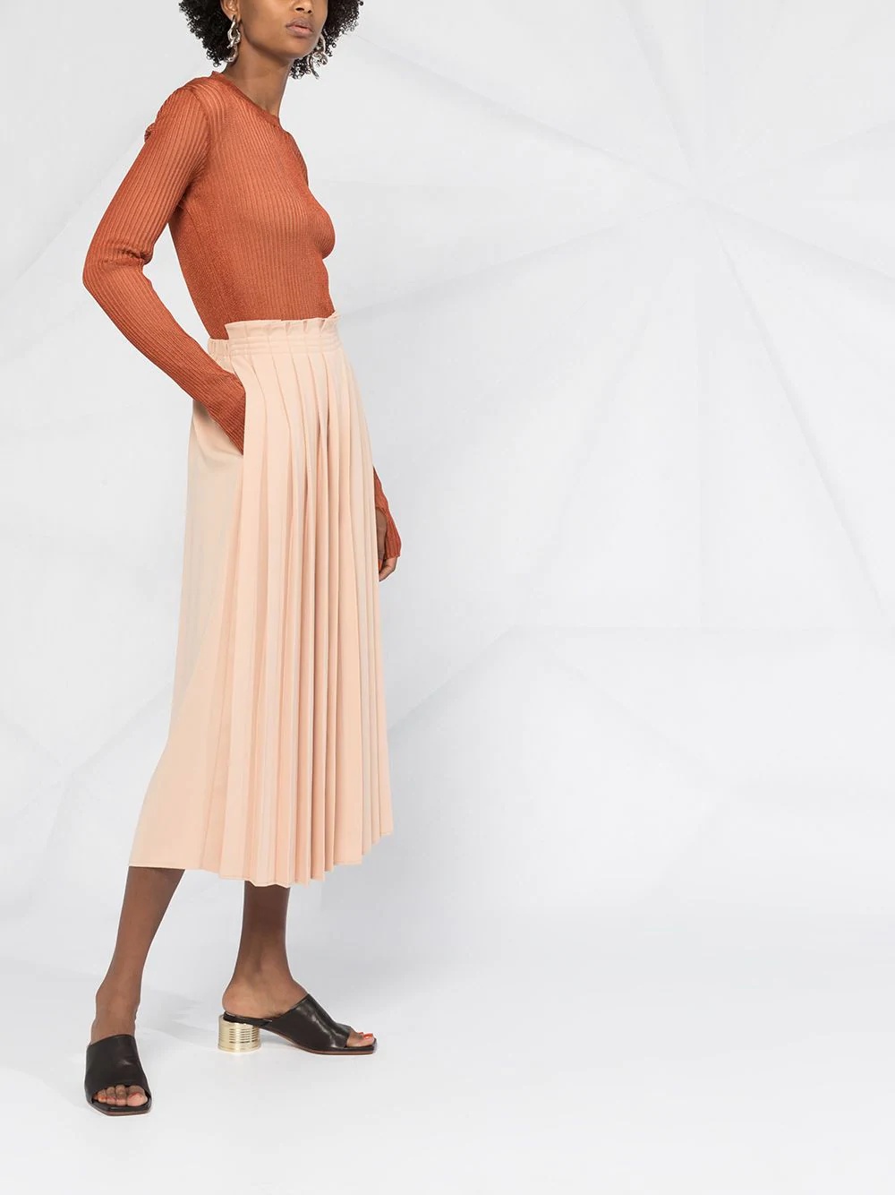 pleated wide-leg culottes - 4