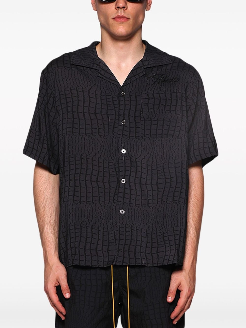 crocodile-print shirt - 3