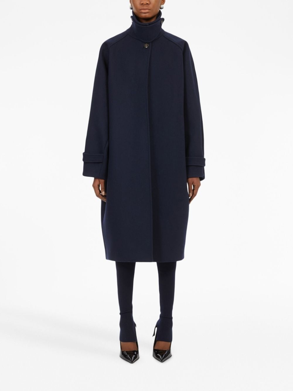 single-breast wool coat - 3