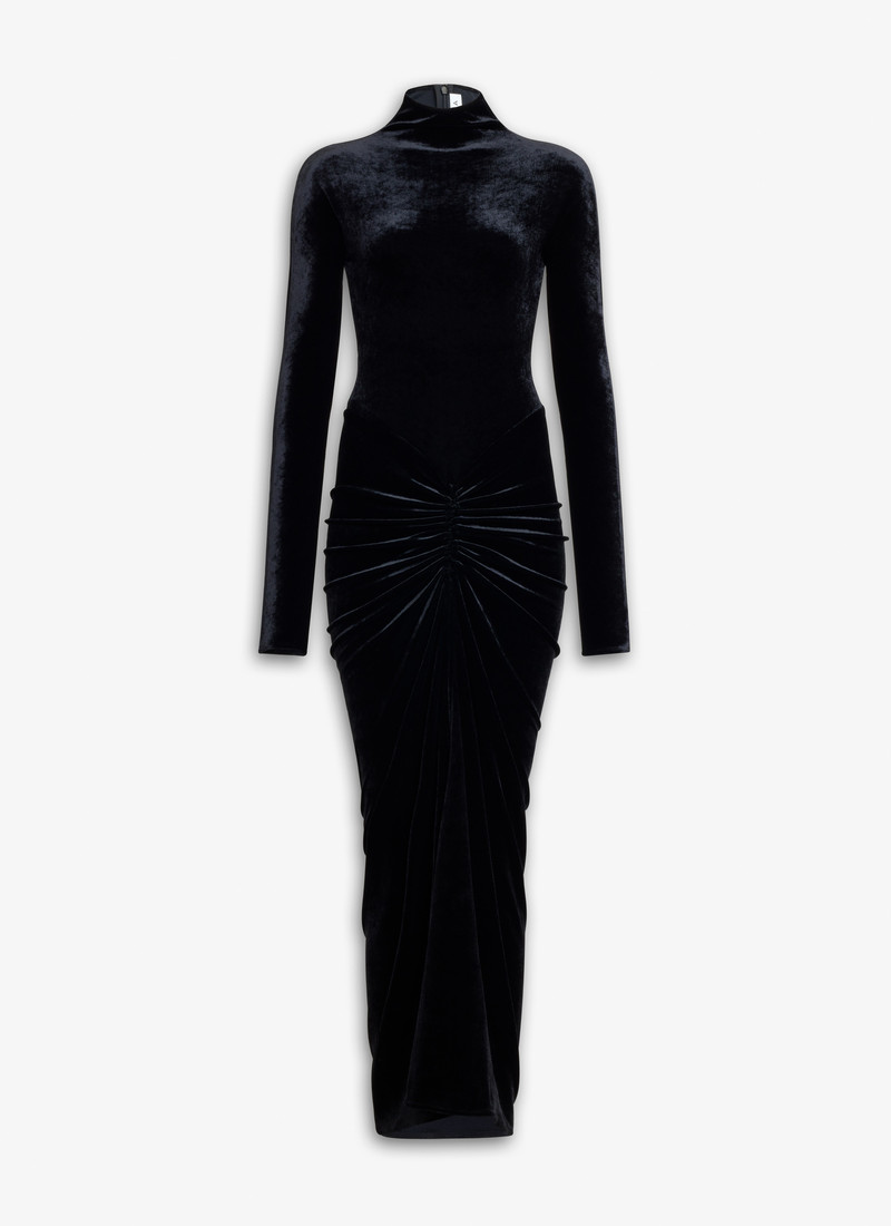 DRAPED VELVET DRESS - 1