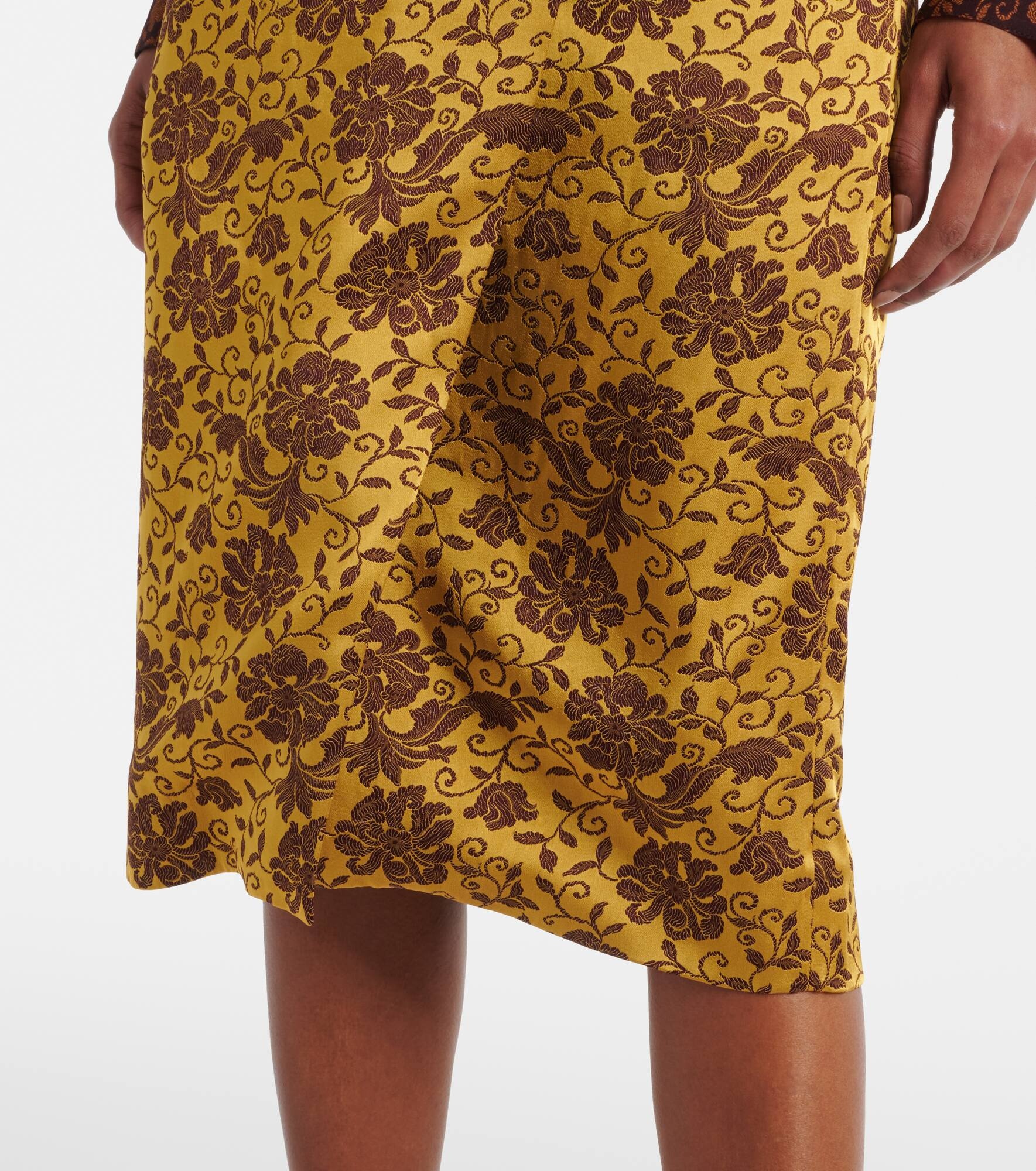 Floral ruffled midi skirt - 5