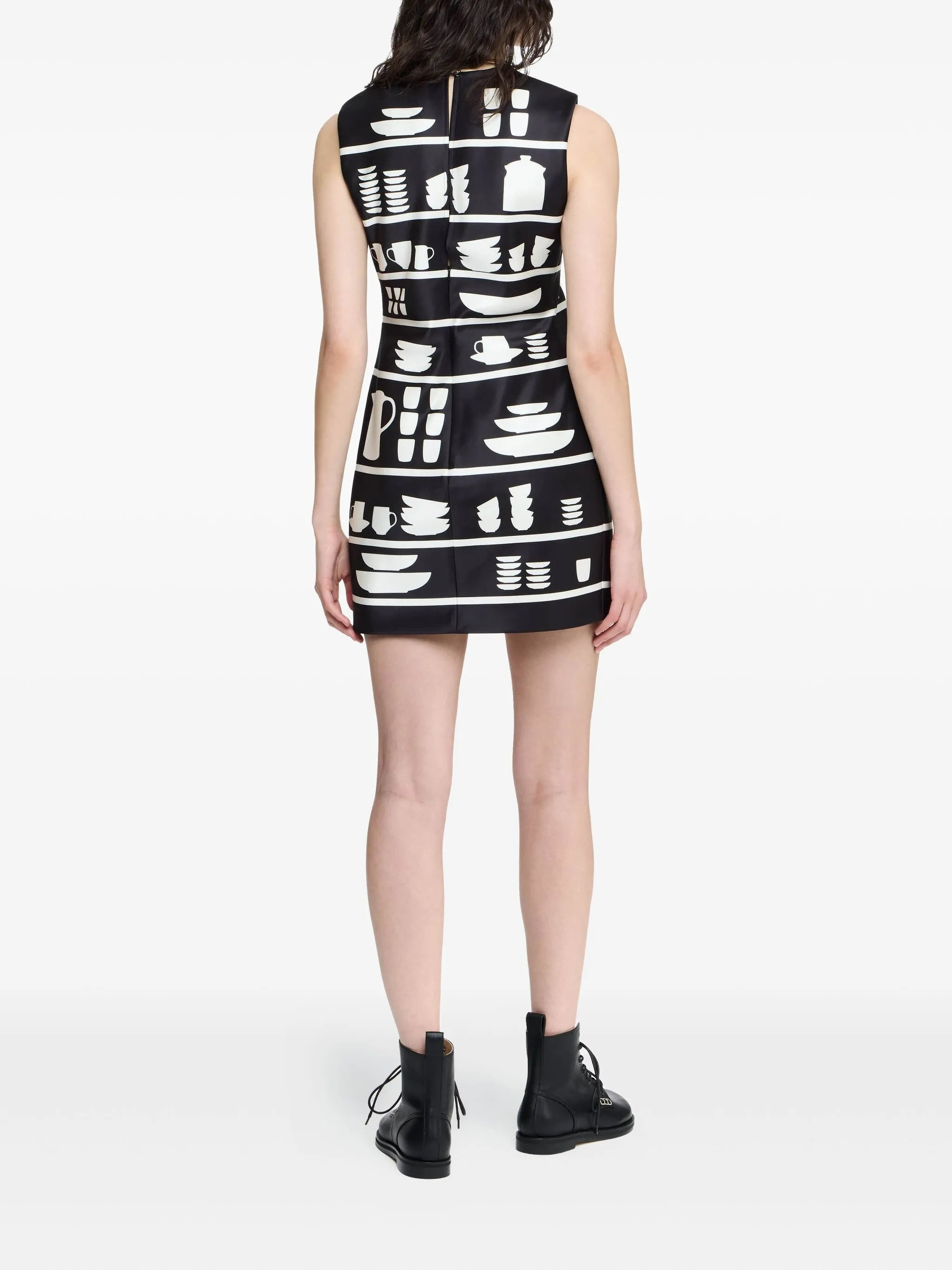 pottery-print mini dress - 3