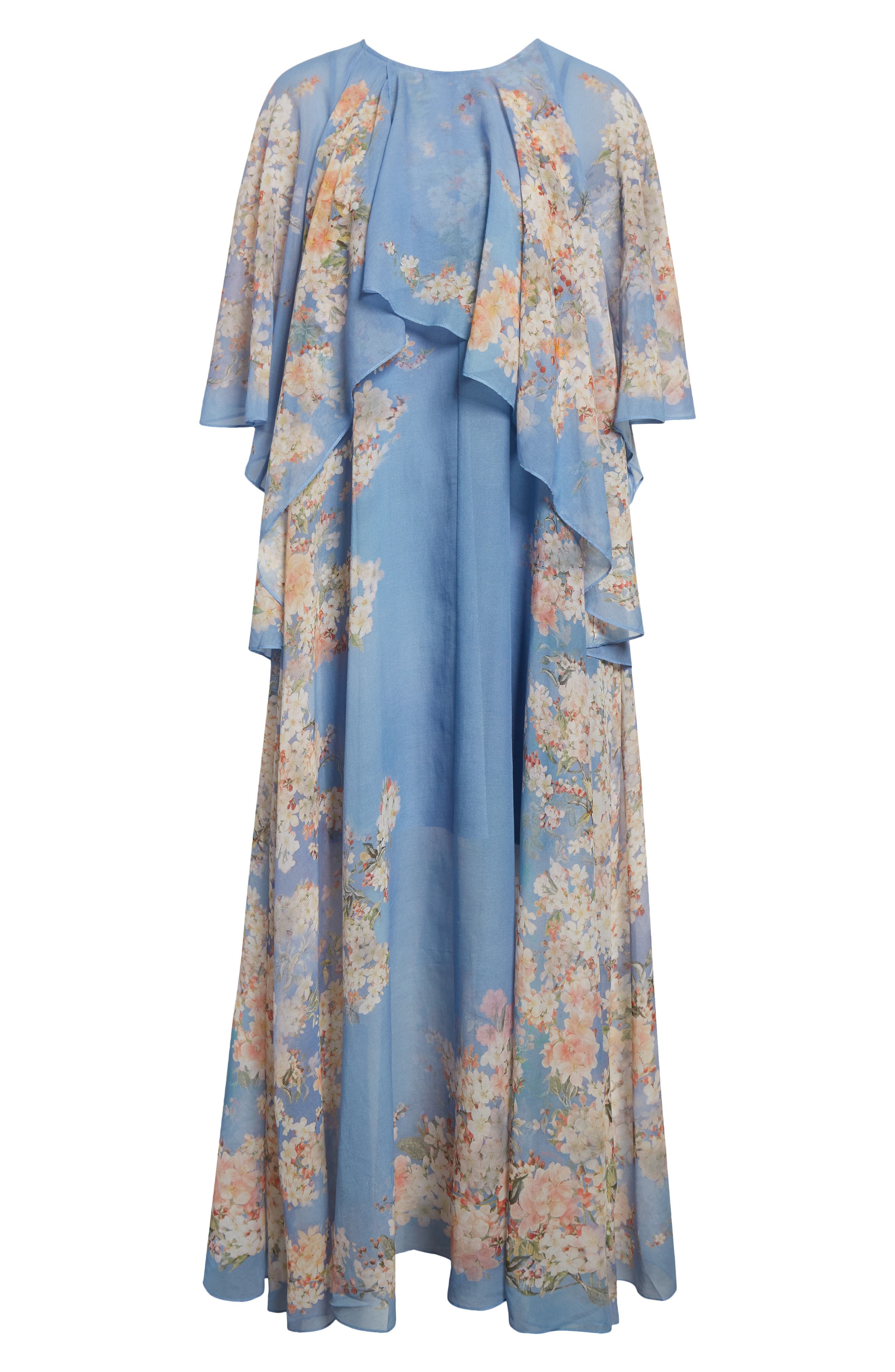 Zimmermann Cascadian Tiered Georgette Maxi Dress in Blue Botanical Floral at Nordstrom - 5
