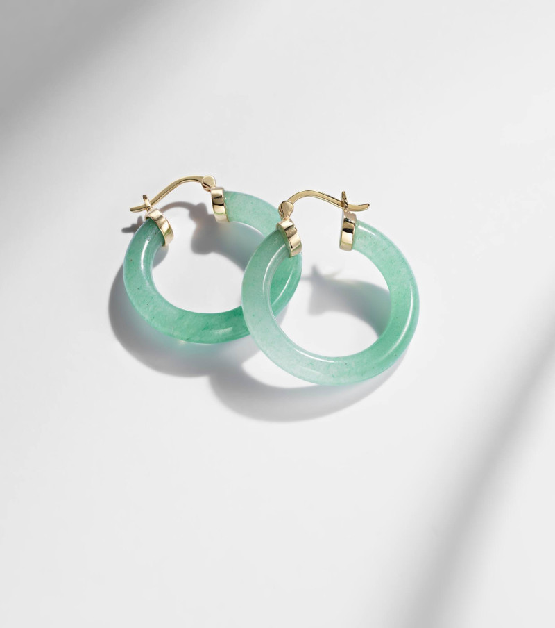 14kt gold (585/1000) earrings with jade 5