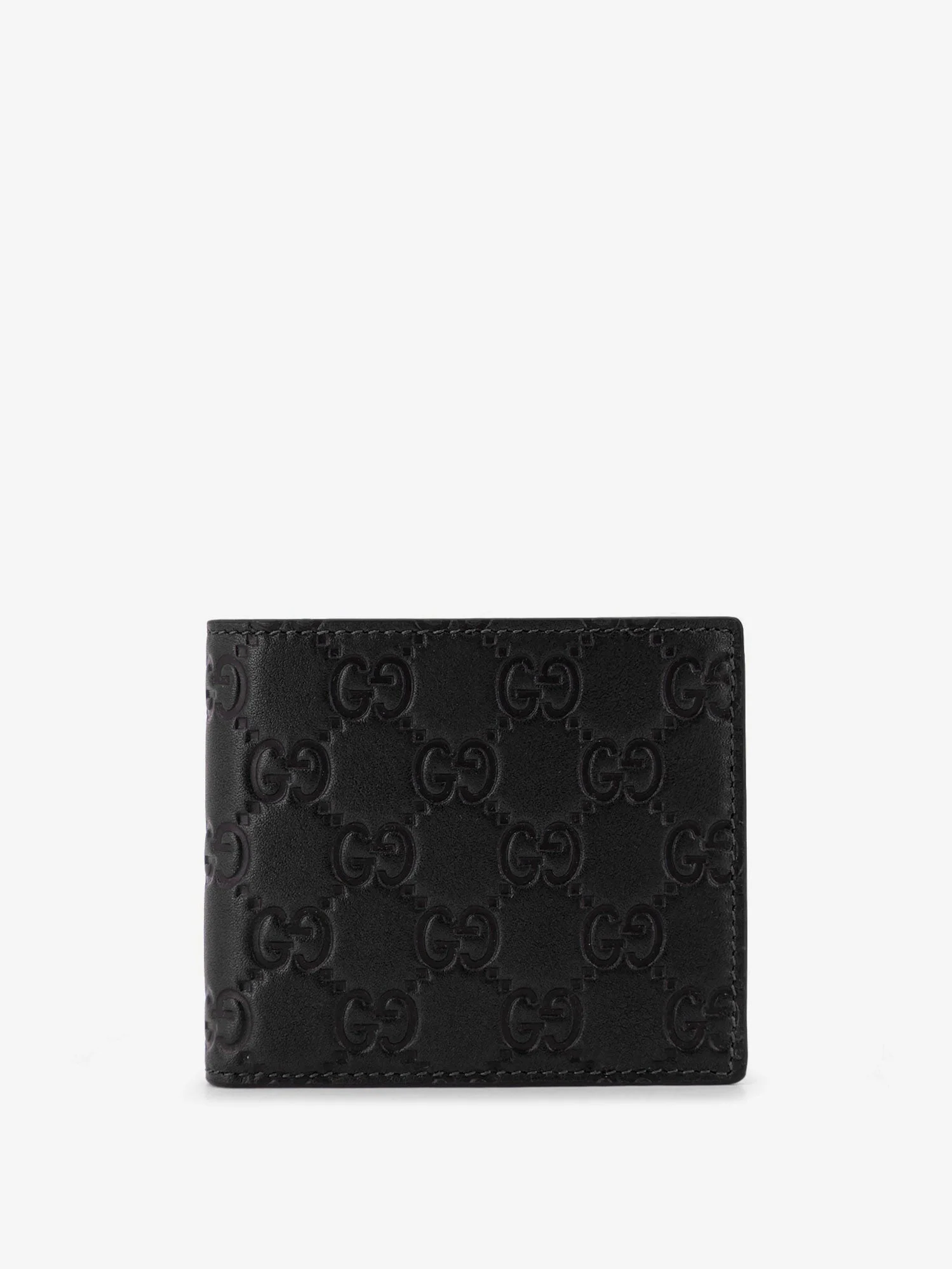 Gucci Men Gg Emblem Leather Wallet With Embossed Gg Logo - 1
