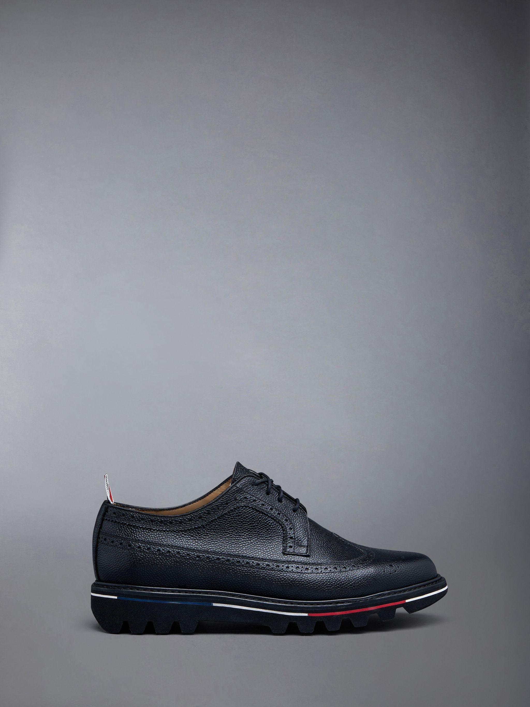 Longwing Brogue W/ Bar Treaded Sole in Pebble Grain Leather - 1