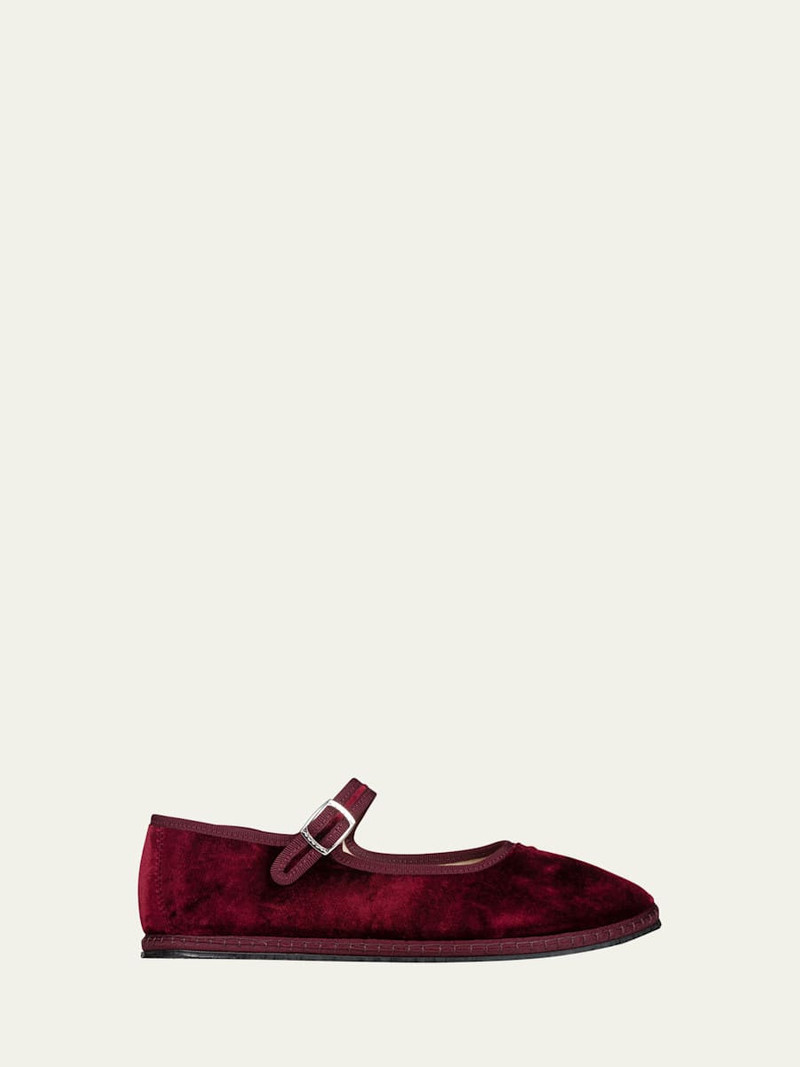 Velvet Mary Jane Ballerina Flats 1