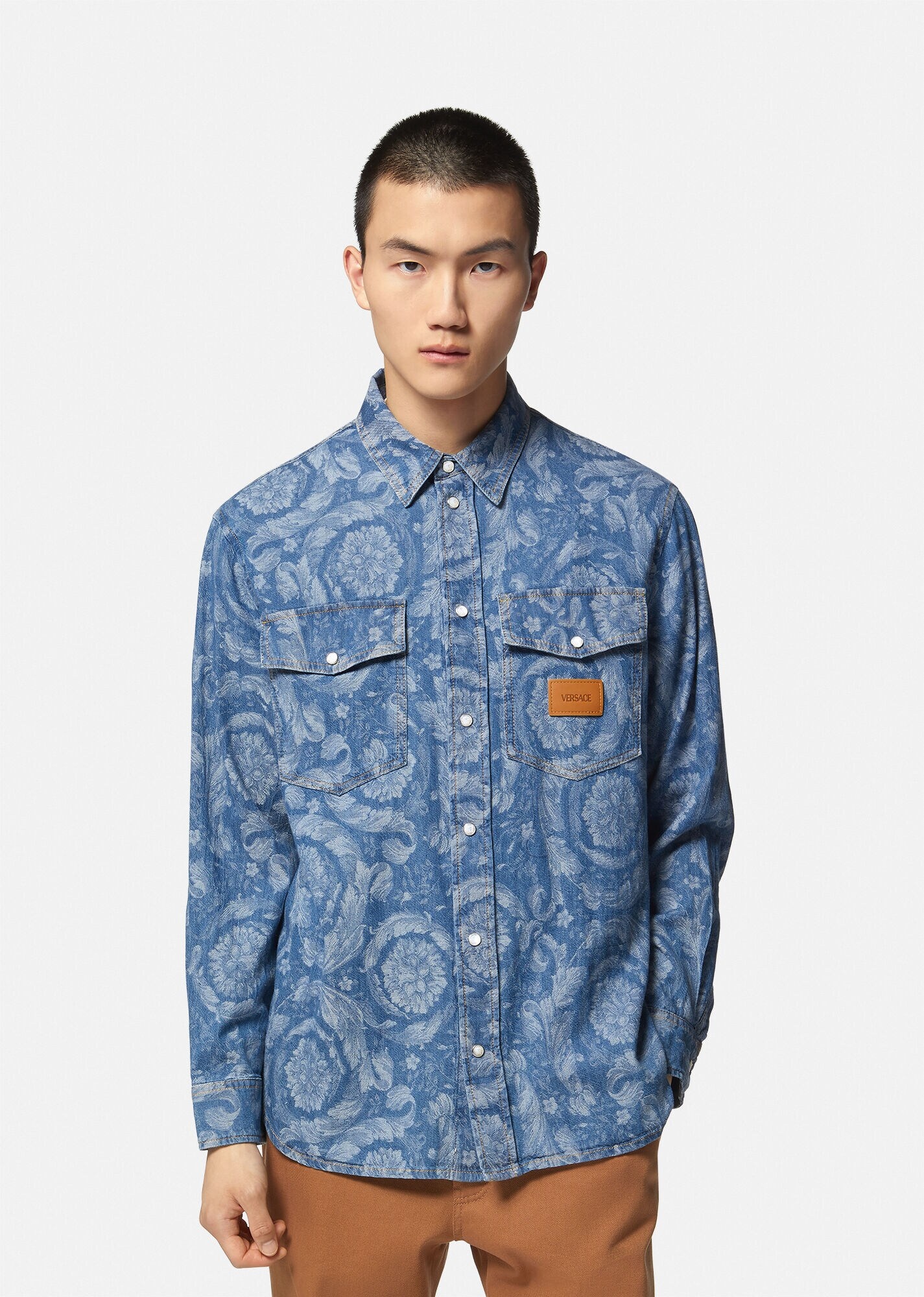 Barocco Jacquard Denim Overshirt - 3