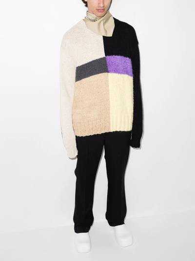 Jil Sander colour-block crew-neck jumper outlook