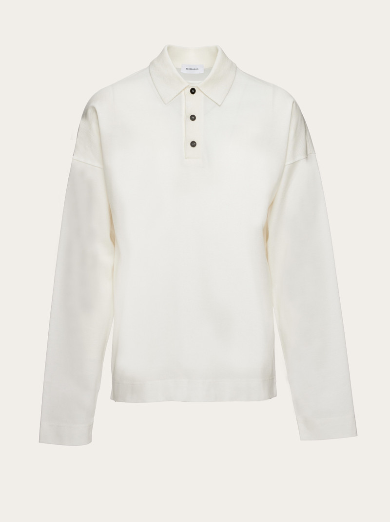 Jersey piquet long sleeved polo - 1