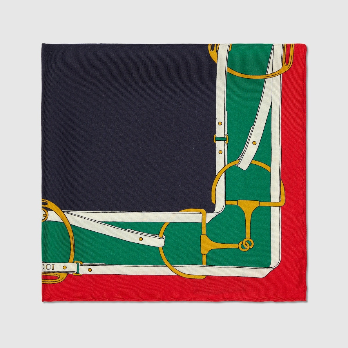 Equestrian motif silk pocket square - 2