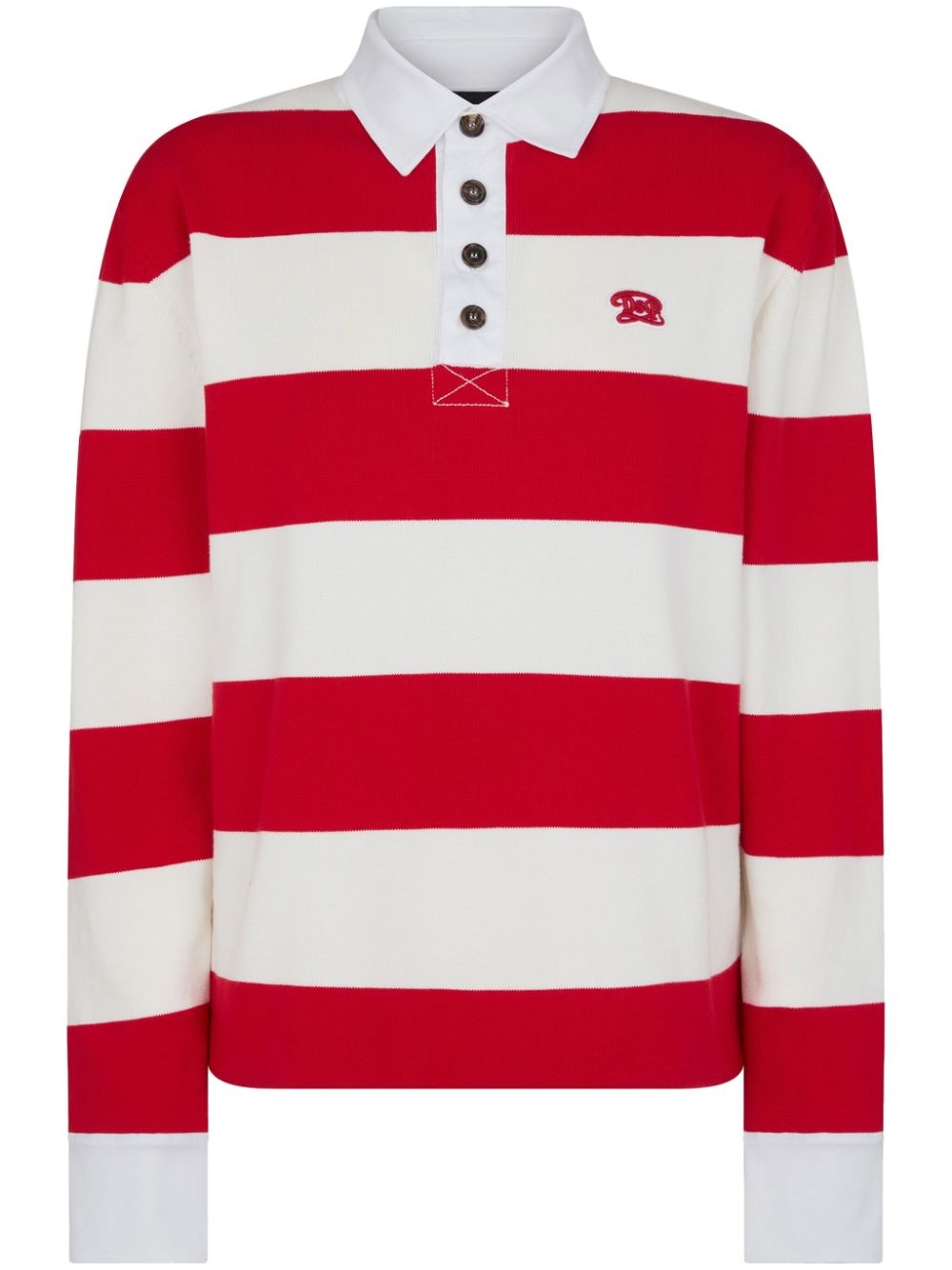 striped cotton rugby polo shirt - 1