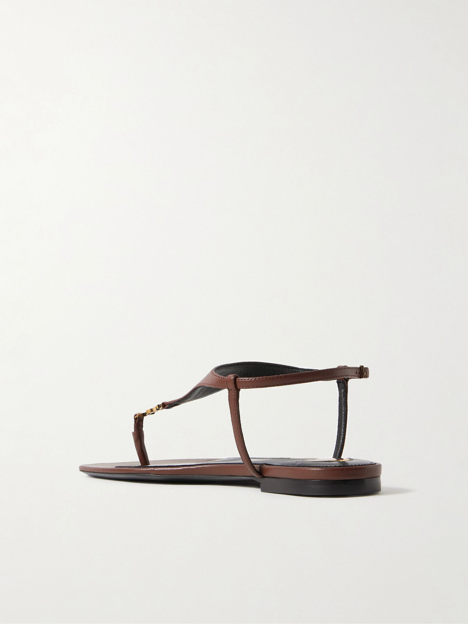 Cassandra logo-embellished leather slingback sandals Brown - 3