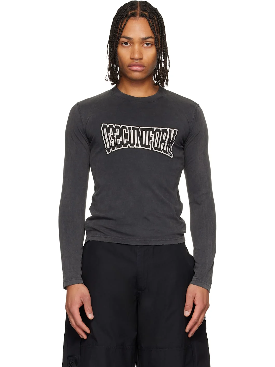 Black "One Dollar Bill" Tight Longsleeve T-shirt - 1