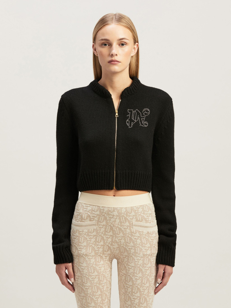 Monogram Stud Zip Sweater 3