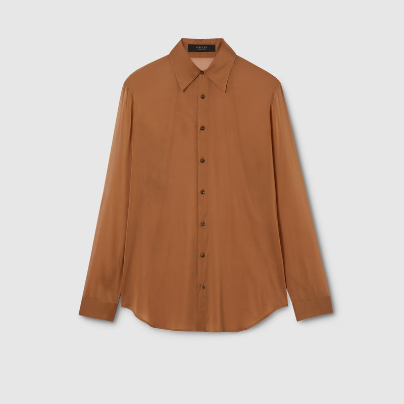 Silk stretch chiffon shirt 1