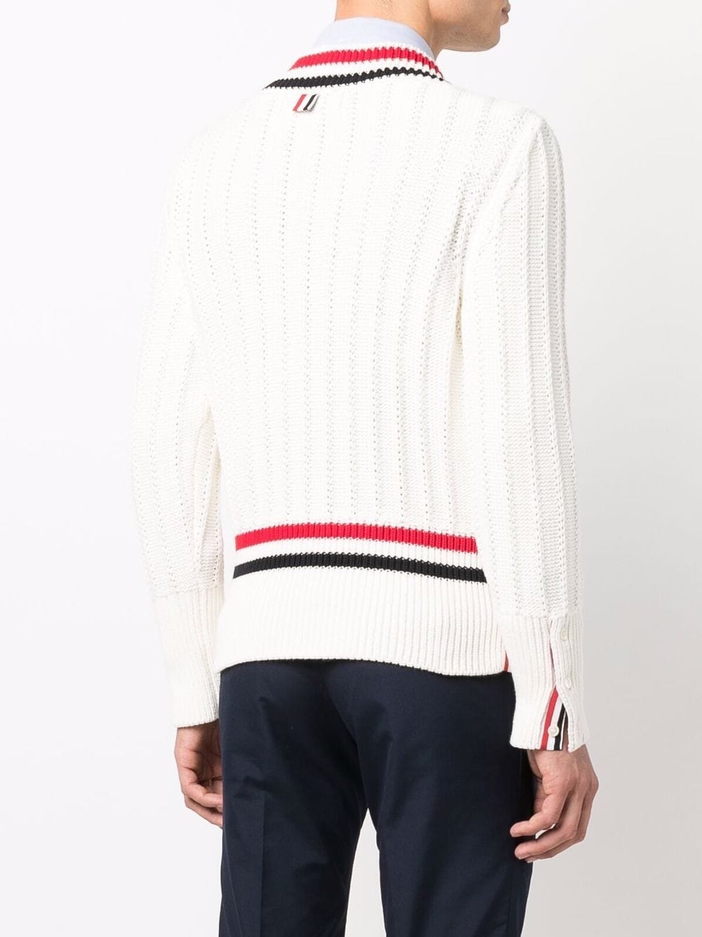 contrast-trim ribbed jumper - 4