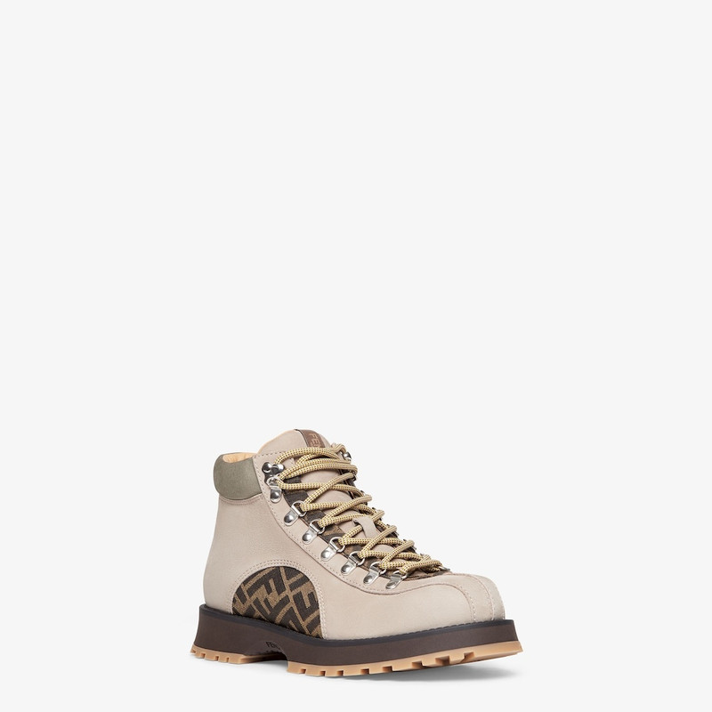 Beige nubuck leather ankle boots 2