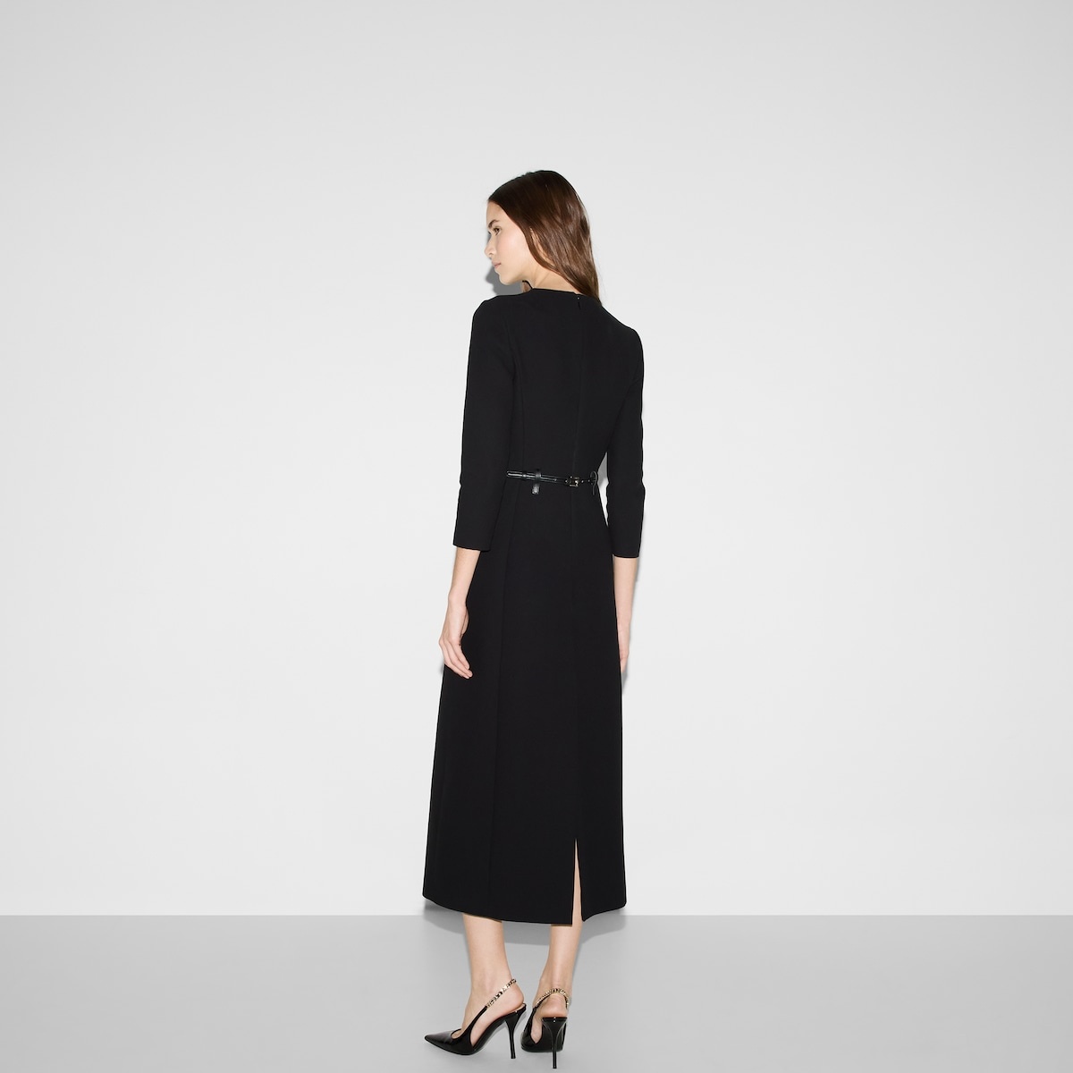 Cotton crêpe dress with Horsebit - 4
