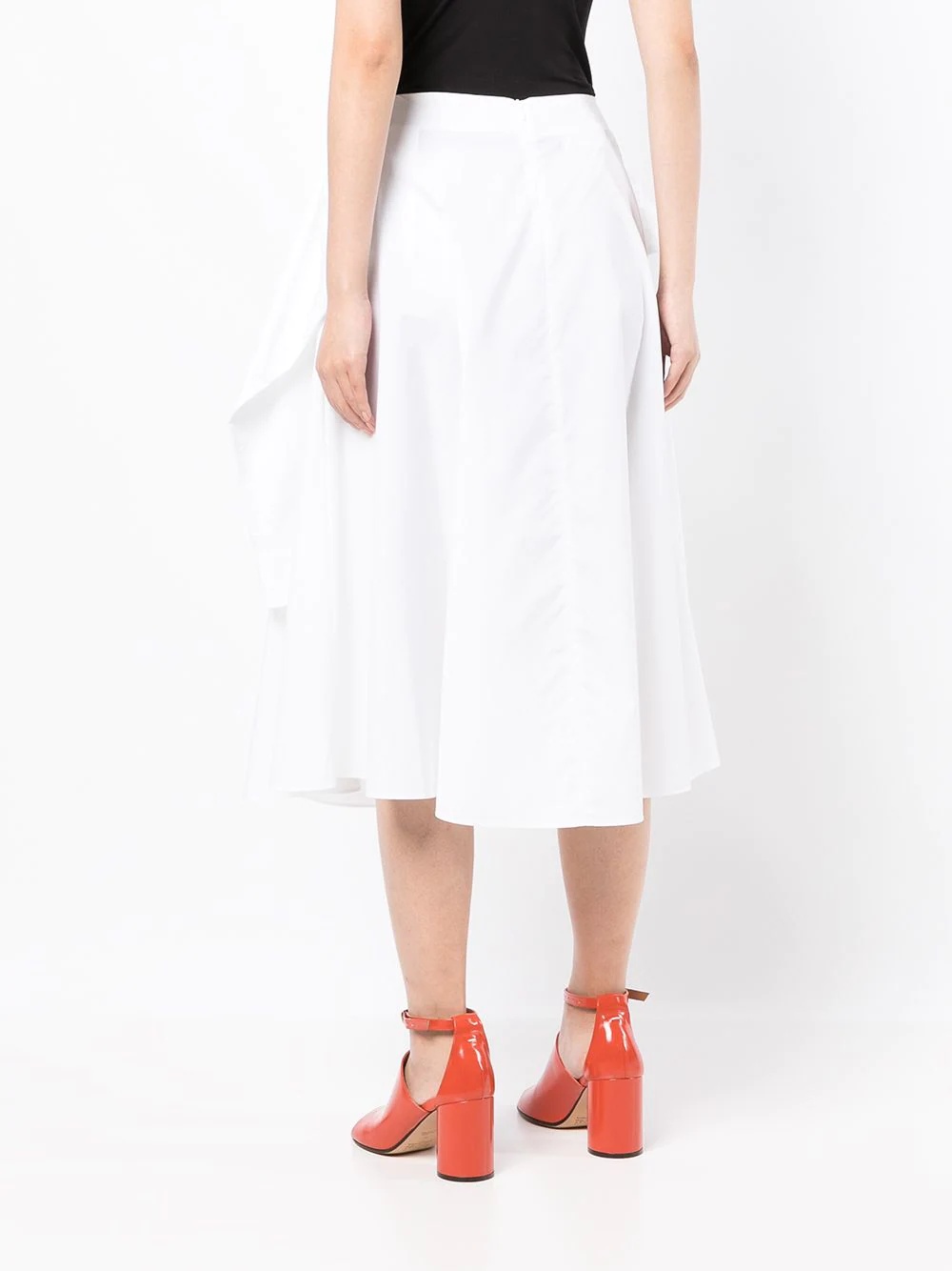 button-up sleeve-tie skirt - 4