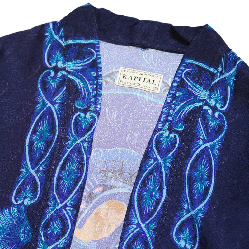 RAYON VIRGIN MARY KIMONO SHIRT - PURPLE 4