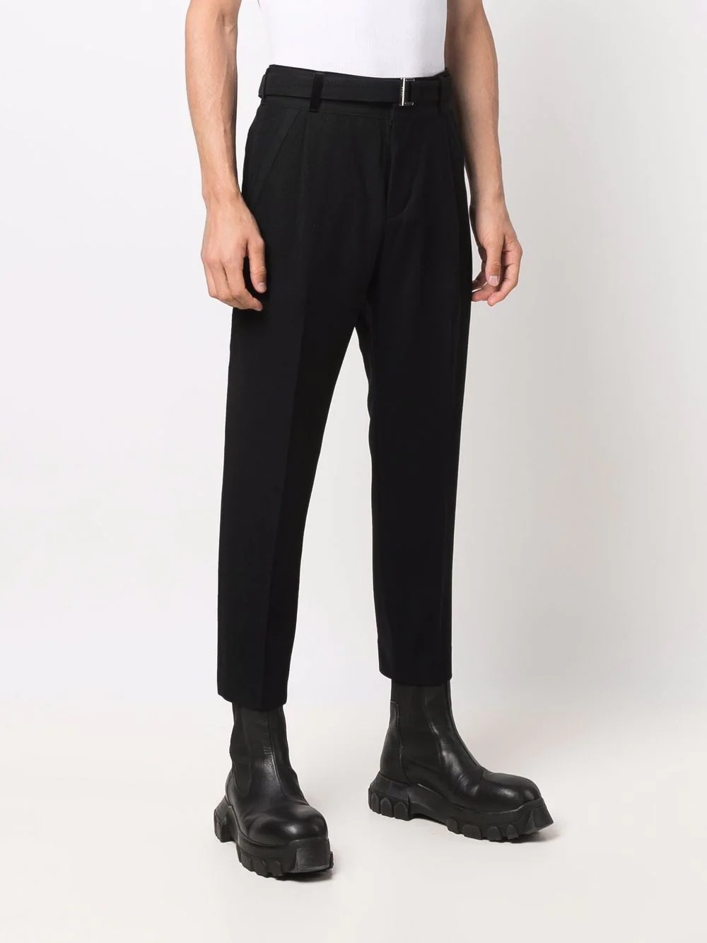 cropped tapered-leg tailored trousers - 3