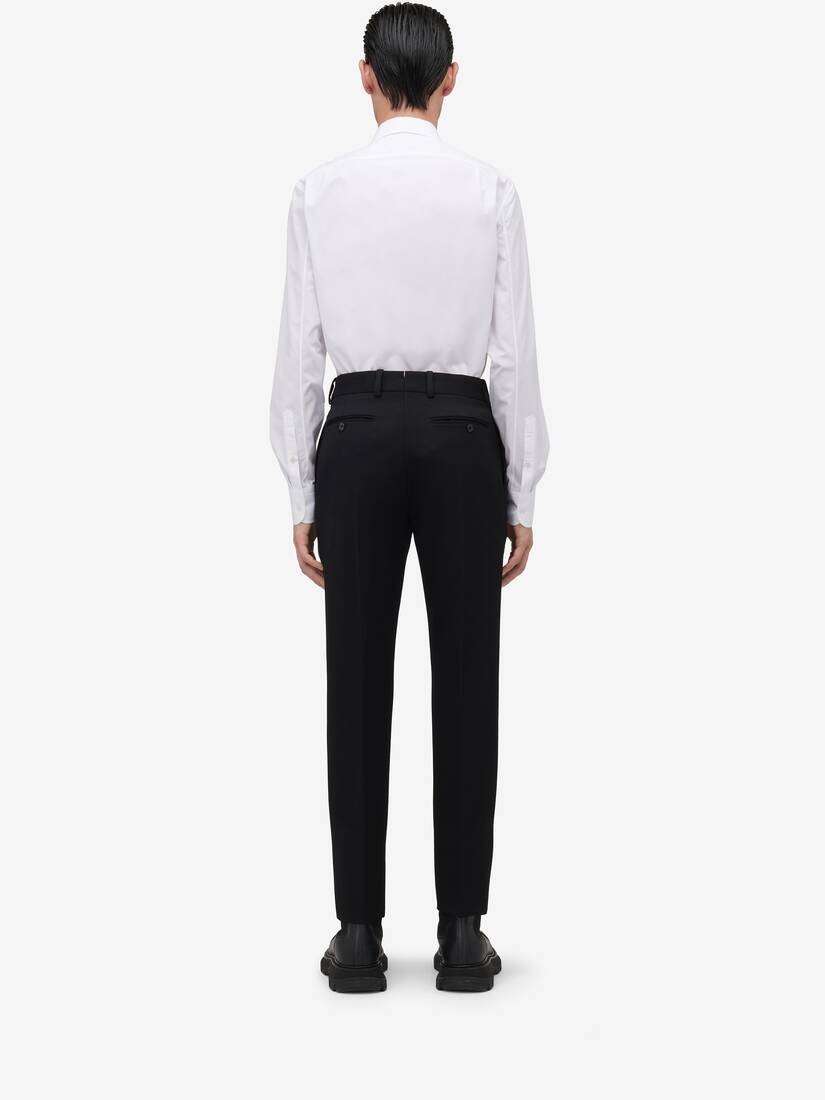 Men's Tailored Cigarette Trousers in Black - 4