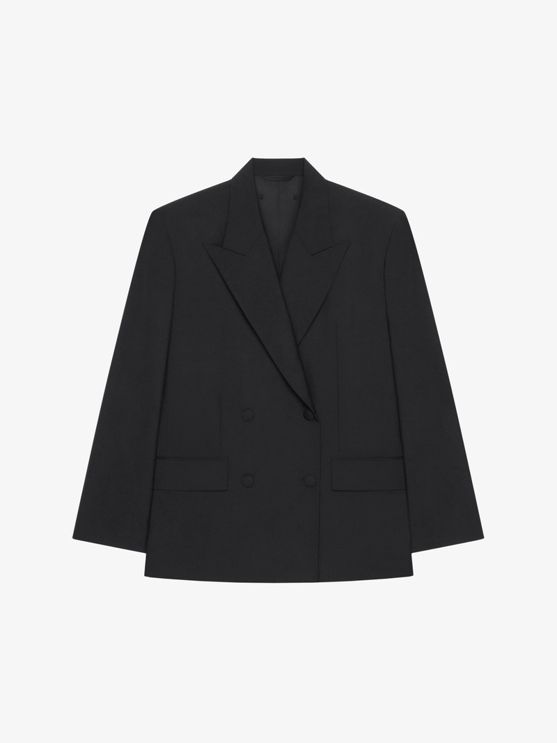 OVERSIZED DOUBLE BREASTED JACKET IN WOOL AND MOHAIR - 1