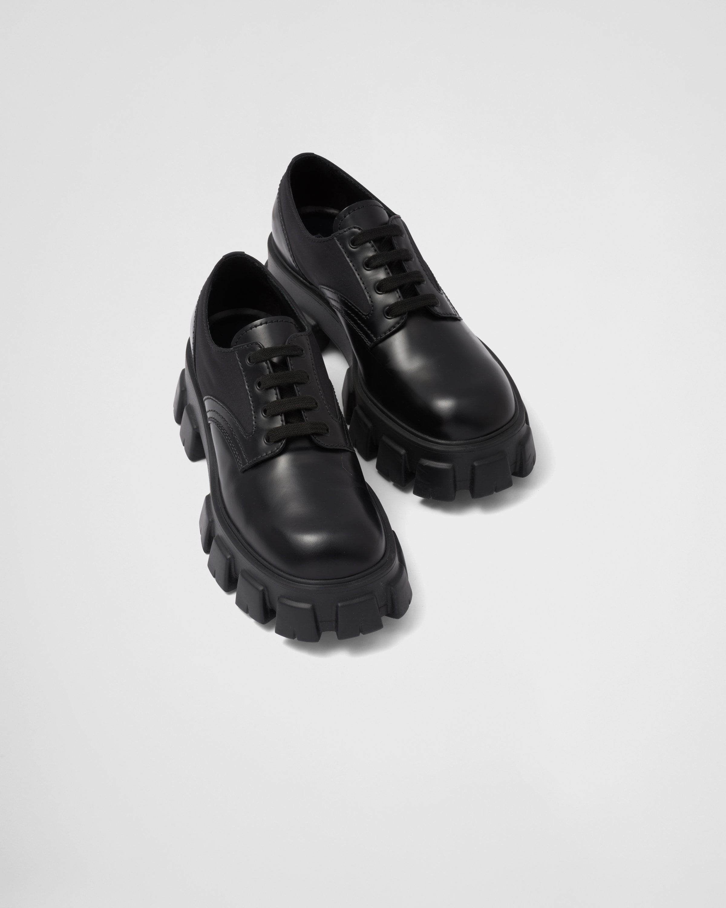 Monolith brushed rois leather and nylon lace-up shoes - 4