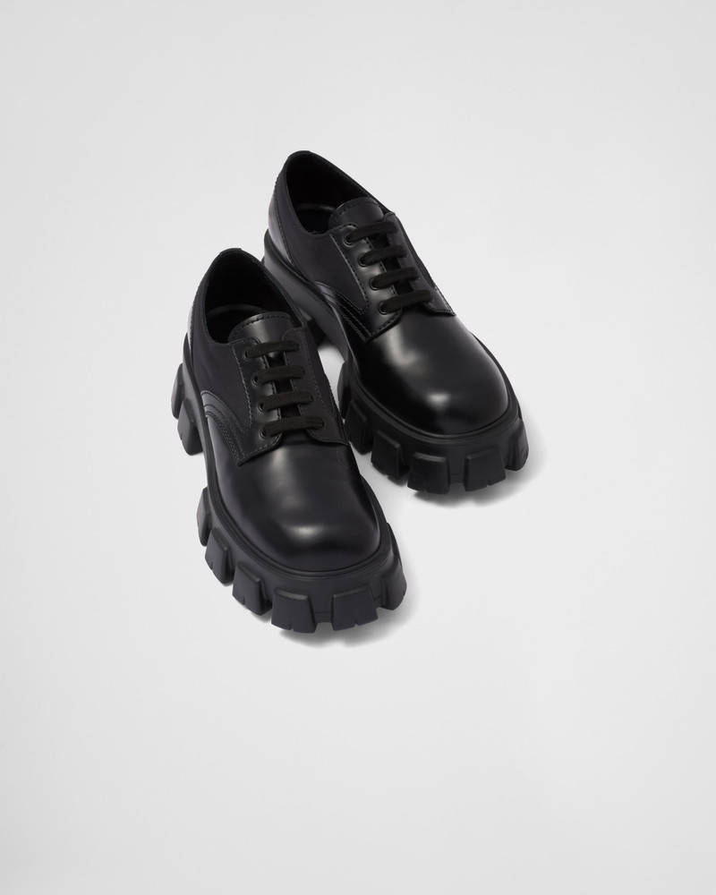 Monolith brushed rois leather and nylon lace-up shoes 4