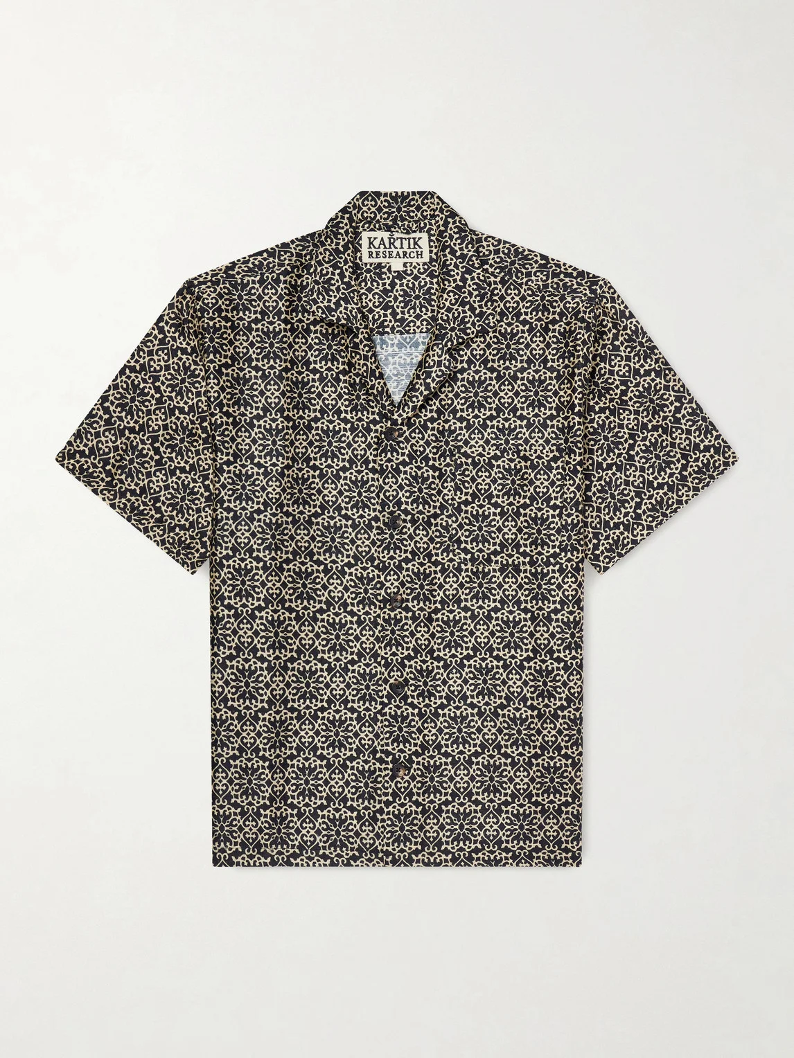 Camp-Collar Printed Silk Shirt - 1