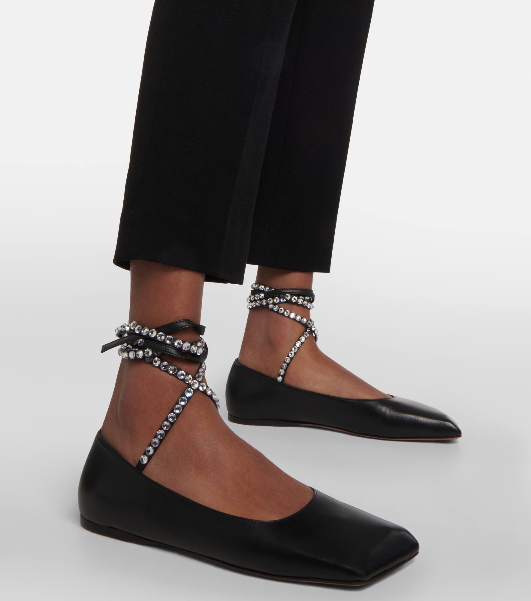 Ane embellished leather ballet flats - 4