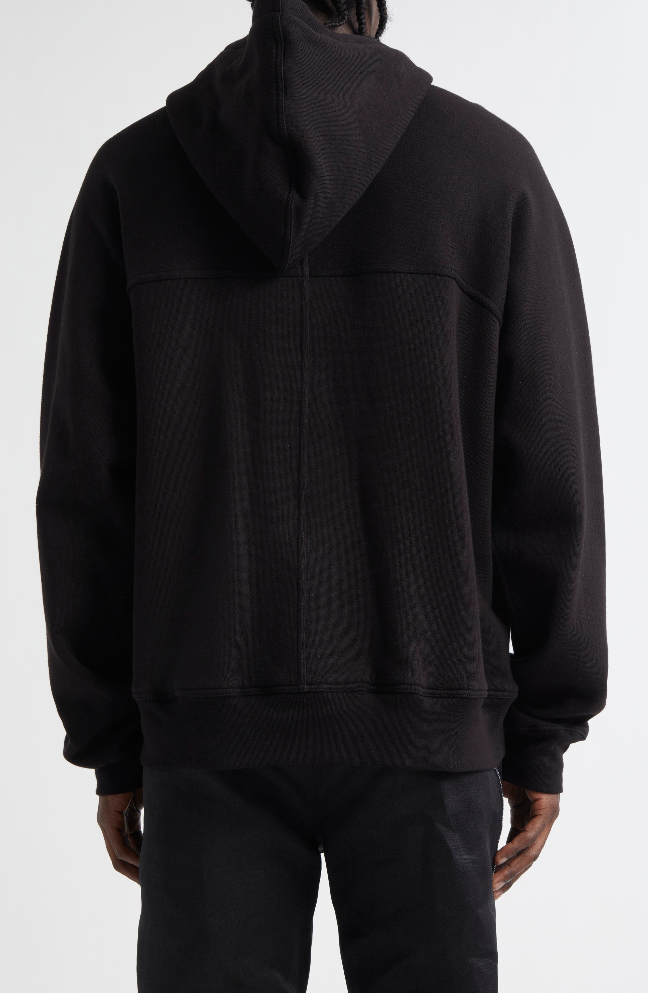 Rick Owens Windbreaker Cotton Zip Hoodie in Black at Nordstrom - 3