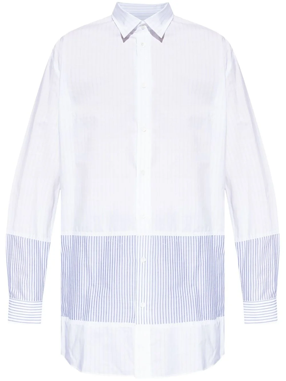 striped panelled shirt - 1