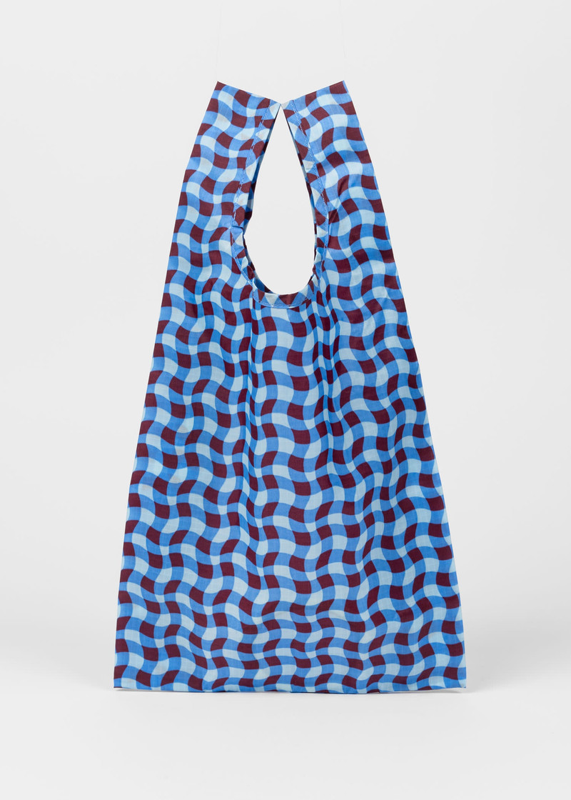 Paul Smith BAGGU Blue Wavy Gingham Baby Reusable Bag outlook