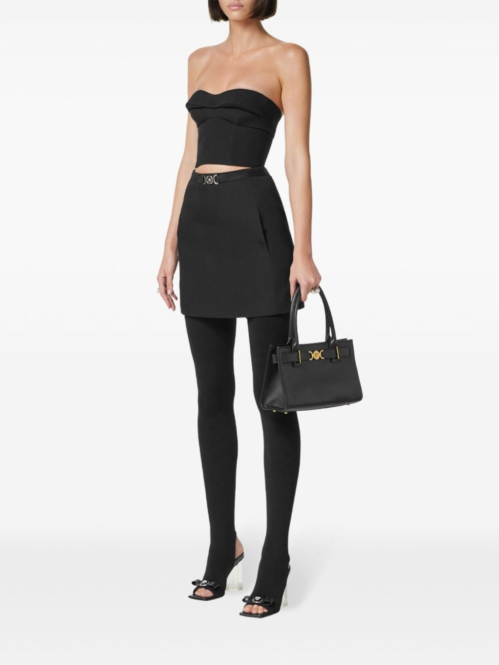 silk-blend bandeau cropped top - 2